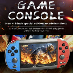 X7 Handheld Game Console 4.3 Inch Screen Handheld Game Player 10000+ HD Games Portable Video Game Console TV Output Gift for Kid