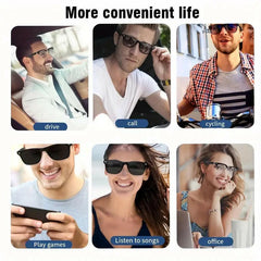 SENBONO Smart Glasses, Wireless Headphone Anti-Blue Light Glasses for Listening to Music & Calling, Smart Sports Sunglasses with Mic for Daily Use, Glasses for Men & Women