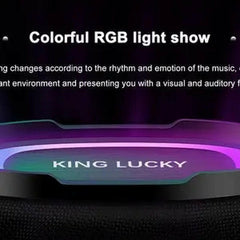 King Lucky K50 Bluetooth Audio System - IPX7 Waterproof, Dual Diaphragm, Portable Speakers, Heavy Bass, for Outdoor, Party, Movie Watching and Music Listening, with Mobile Phone Holder, New Generation Chip for Longer Life