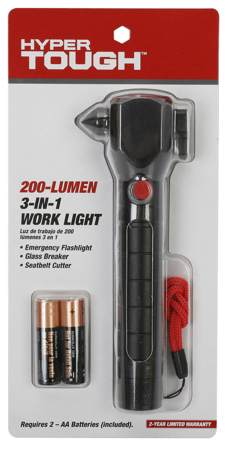 3-In-1 LED Flashlight, Seatbelt Cutter, and Window Breaker Multi-Tool, Model 7812