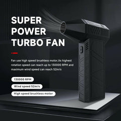 X3 Mini Turbo Jet Fan, Powerful 130,000 RPM Blower with 3 Speed Adjustment, Compact Air Duster for Home, Auto & Commercial Use