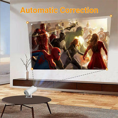 Xgody Gimbal 3 Mini Projector with Android 11, 720P Full HD Auto Keystone Correction Portable Projector, 4K Smart Projector with 2.4/5G Wifi, BT 5.0, 130 Inch Screen, 180 Degree Flip, round Design, Home Video Projector Home Projector