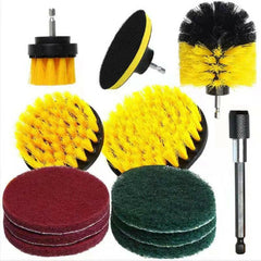 Drill Brush Power Scrubber Bathroom Cleaning Kit, with Pad Sponge and Extend Attachment, 12 Pieces Drill Brush Attachment Set, for Cleaning - Bathroom, Kitchen