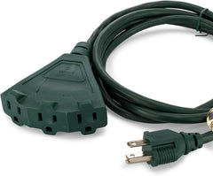 6-Foot Green Outdoor Extension Cord | Heavy-Duty Extension Cord for Appliances, Lawn Tools, & More | Triple-Tap Outlet Perfect for Landscape Projects