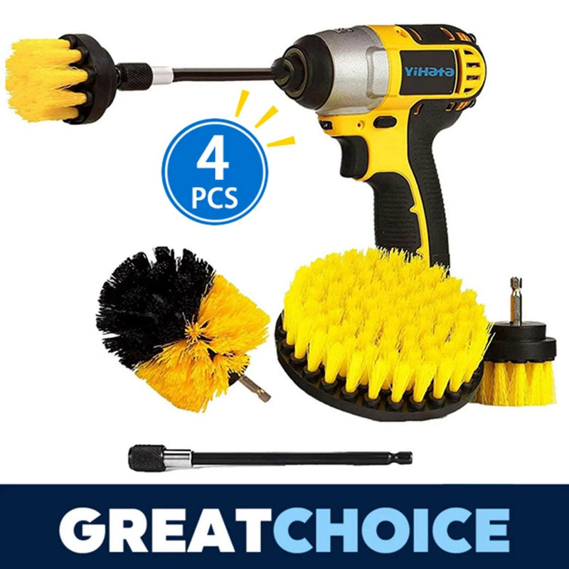 4 PCS Drill Brush Attachment Set Power Scrubber Drill Cleaning Brush Kit for Bathroom, Floor, Tub, Shower, Grout, Tile and Kitchen Surface