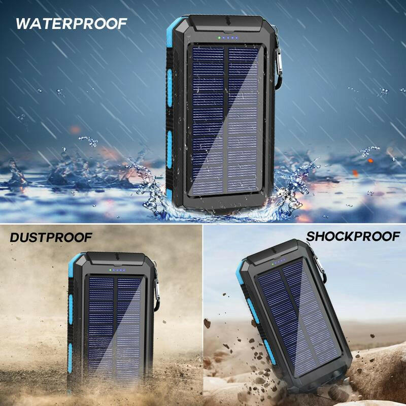 Summer Sale! Tainbat Solar Charger 20000Mah Portable Solar Power Bank for Cell Phone, Waterproof External Backup Battery Power Pack Charger with Built-In Dual USB and Flashlight. Ideal for Outdoor Adventures, Ensuring Power on the Go.