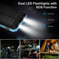 Summer Sale! Tainbat Solar Charger 20000Mah Portable Solar Power Bank for Cell Phone, Waterproof External Backup Battery Power Pack Charger with Built-In Dual USB and Flashlight. Ideal for Outdoor Adventures, Ensuring Power on the Go.