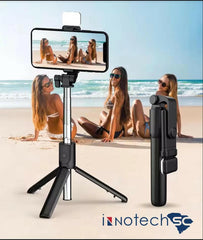 Selfie Stick Tripod with Light, 45'' Selfie Stick with Wireless Remote, Portable Phone Tripod Compatible with Iphone 15 Pro Max/15/14 /13, Samsung Android Smartphone