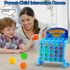 Linking 4 Shots Game, Bounce off Party Game Jumping Ball Tabletop Game for Kids, 4 in a Row Parent-Child Interaction Board Game Educational Toy for Family Travel Outdoor -Fun Gift for Kids 3