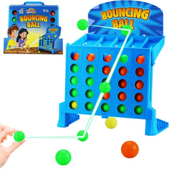 Linking 4 Shots Game, Bounce off Party Game Jumping Ball Tabletop Game for Kids, 4 in a Row Parent-Child Interaction Board Game Educational Toy for Family Travel Outdoor -Fun Gift for Kids 3