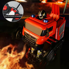 Deformation RC Car Kids Boys Toy Spray Water Remote Control Fire Truck Electric Robot Cars with Light and Sound Children Gift