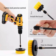 4 PCS Drill Brush Attachment Set Power Scrubber Drill Cleaning Brush Kit for Bathroom, Floor, Tub, Shower, Grout, Tile and Kitchen Surface