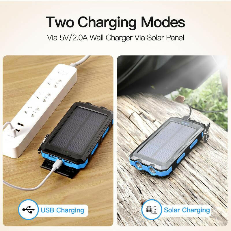 Summer Sale! Tainbat Solar Charger 20000Mah Portable Solar Power Bank for Cell Phone, Waterproof External Backup Battery Power Pack Charger with Built-In Dual USB and Flashlight. Ideal for Outdoor Adventures, Ensuring Power on the Go.