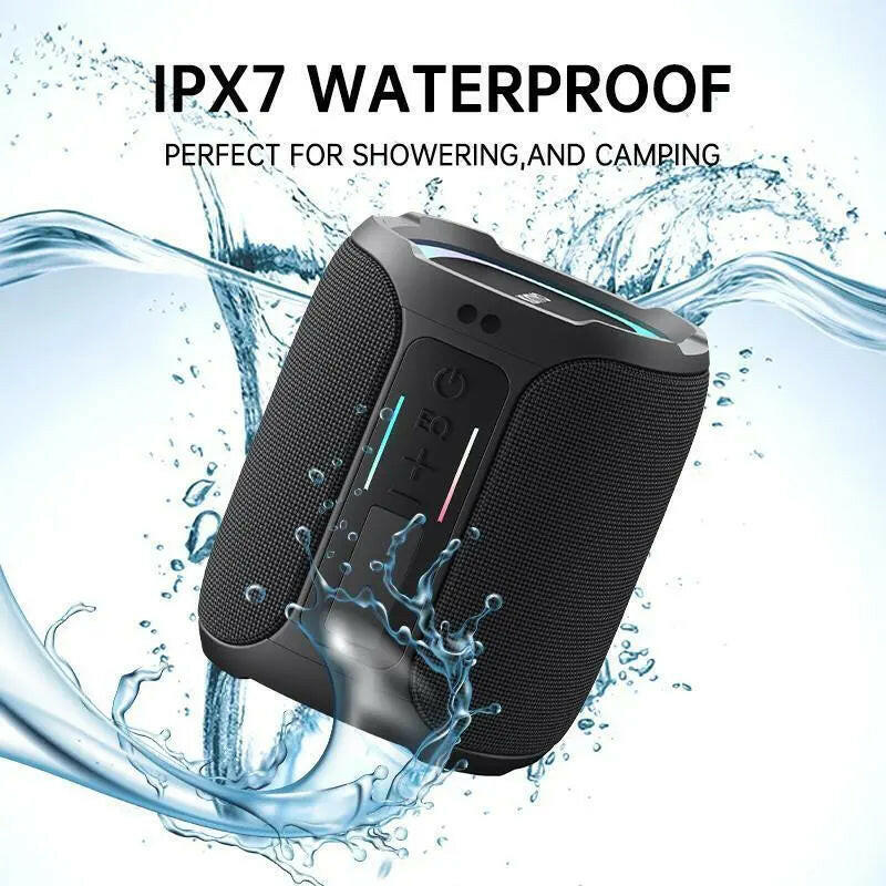 King Lucky K50 Bluetooth Audio System - IPX7 Waterproof, Dual Diaphragm, Portable Speakers, Heavy Bass, for Outdoor, Party, Movie Watching and Music Listening, with Mobile Phone Holder, New Generation Chip for Longer Life