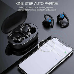 Bluetooth Headset On-Ear, 45 Hour Playback Time, Bass Bluetooth Headset, IP7 Sports Waterproof Headset, Built-In Microphone, Black [Q25]