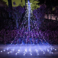 Christmas Decoration Star Lights Outdoor,320 LED 16.4Ft Christmas String Lights[8 Modes & Waterproof] for Halloween Xmas New Year Holiday(Iron) (White)