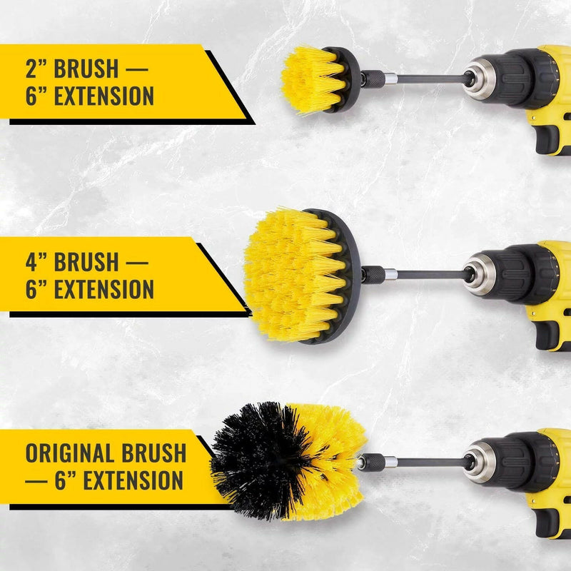 4 PCS Drill Brush Attachment Set Power Scrubber Drill Cleaning Brush Kit for Bathroom, Floor, Tub, Shower, Grout, Tile and Kitchen Surface