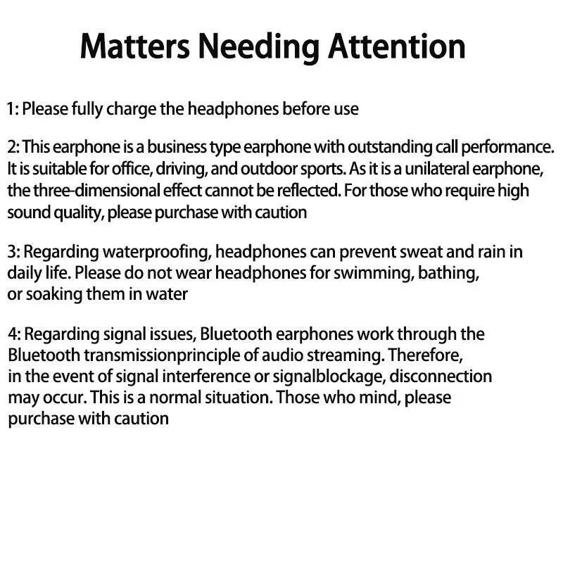 Single Ear Wireless Headset with Mic, 1 Count Ear Hook Design Earphone with Power Display Charging Case, Hifi Stereo Noise Canceling Headphone, Waterproof Sports Earphone, Electronic Gift, Back to School