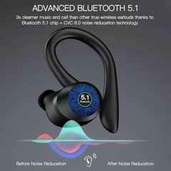 Bluetooth Headset On-Ear, 45 Hour Playback Time, Bass Bluetooth Headset, IP7 Sports Waterproof Headset, Built-In Microphone, Black [Q25]