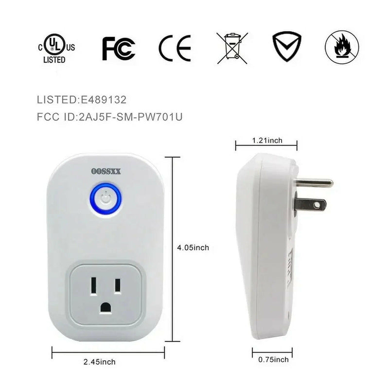 [2 Packs Smart Plug 10A 120V Mini Wifi Plug Smart Outlet](Type 1), Smart Sockets Remote Control Plugs with Voice Control, Timer & Schedule, Etl/Fcc/Rohs Listed Socket by