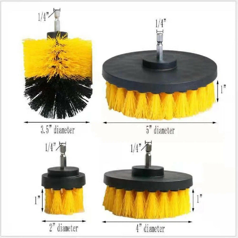 Drill Brush Power Scrubber Bathroom Cleaning Kit, with Pad Sponge and Extend Attachment, 12 Pieces Drill Brush Attachment Set, for Cleaning - Bathroom, Kitchen