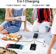 Portable Charger, 22.5W 20000Mah USB C in & Out Power Bank Fast Charging, PD 3.0+QC 4.0 LED Display Phone Battery Pack Compatible with Iphone 16 15 14 13 Pro Samsung S23 Google Ipad Tablet, Etc