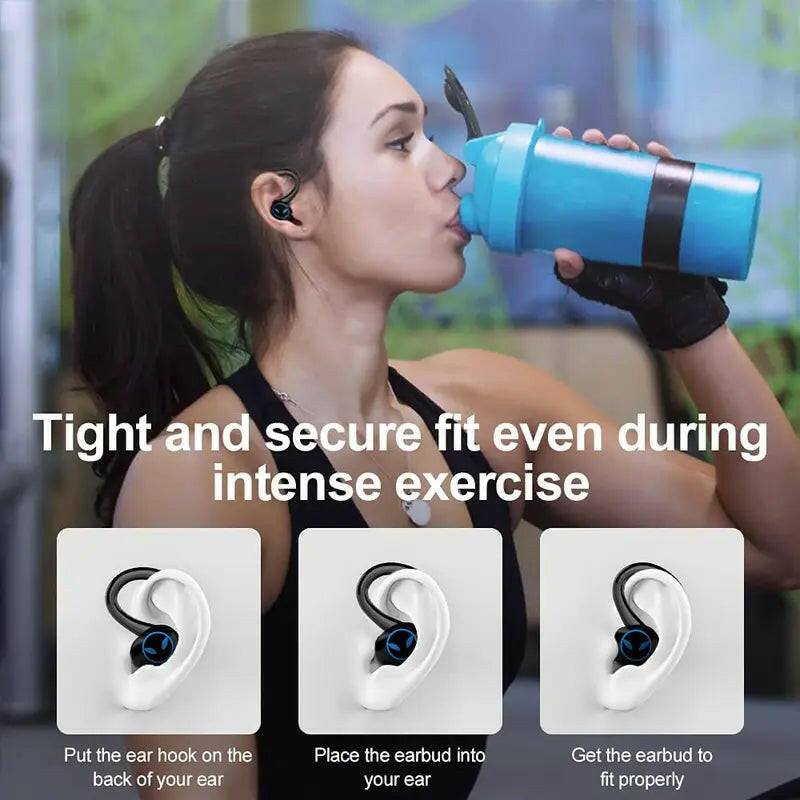 Bluetooth Headset On-Ear, 45 Hour Playback Time, Bass Bluetooth Headset, IP7 Sports Waterproof Headset, Built-In Microphone, Black [Q25]